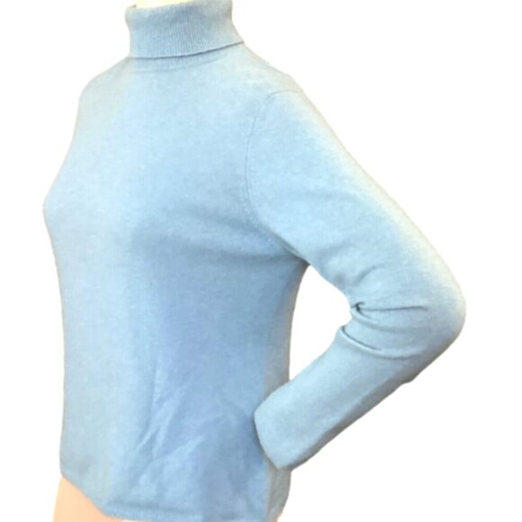Charter Club 2-Ply 100% Cashmere Turtleneck Sweater Women's L Blue #182C - Picture 5 of 8
